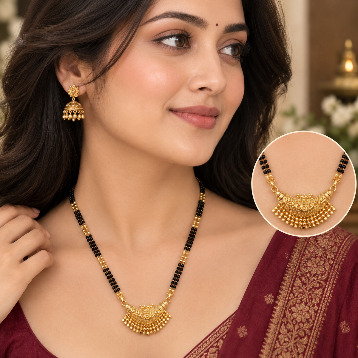 Fancy Shagun Bindi 2 Line Mangalsutra