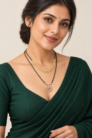 Fancy CZ AD Vati Mangalsutra & Khajuri Pan Dokiya – Micro Gold Plated Daily Wear Combo of 2