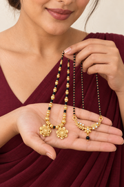 Fancy Vati & CZ Dokiya Mangalsutra – Micro Gold Plated Daily Wear Combo of 2