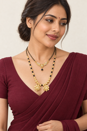 Fancy Vati & CZ Dokiya Mangalsutra – Micro Gold Plated Daily Wear Combo of 2
