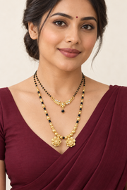 Fancy Vati & CZ Dokiya Mangalsutra – Micro Gold Plated Daily Wear Combo of 2