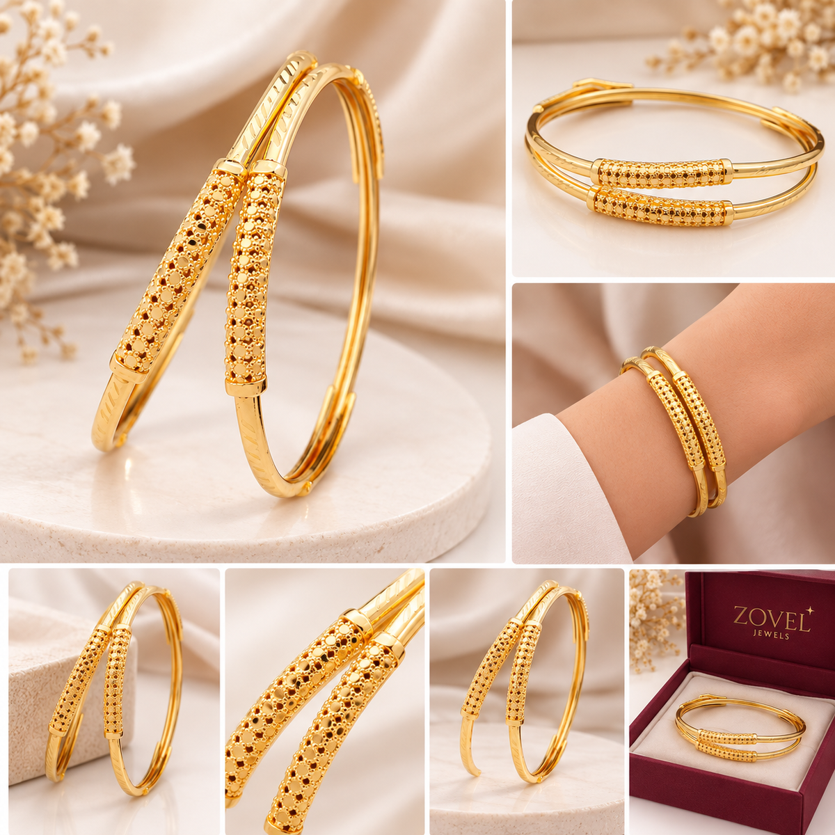 Fancy Micro Gold Plated Designer Patla Bangles for Women | Daily Wear Jewellery