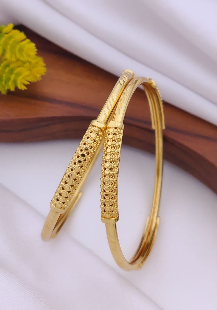 Fancy Micro Gold Plated Designer Patla Bangles for Women | Daily Wear Jewellery